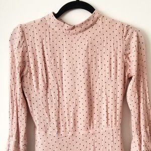 Suzy Shier Light Peach 70s Retro-Inspired Dress